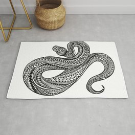 Ornate ball python Rug | Tauro, Pattern, Blackandwhite, Tauroart, Jazmyntauro, Animal, Drawing, Snake, Cute, Blackwork 
