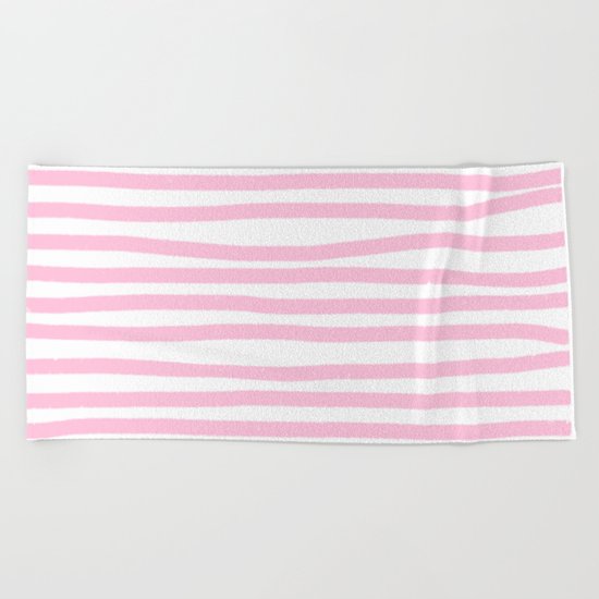 Pink Stripes Horizontal Beach Towel