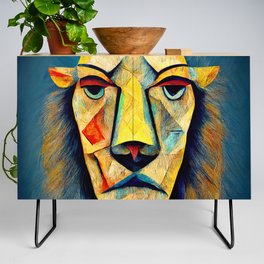 Abstract Lion Head Credenza