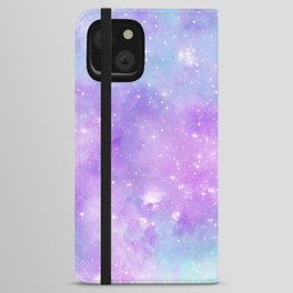 Purple Blue Galaxy Painting iPhone Wallet Case