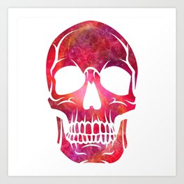 Red spooky skull  Art Print