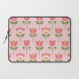 Retro geometric mixed flowers on pink Laptop Sleeve