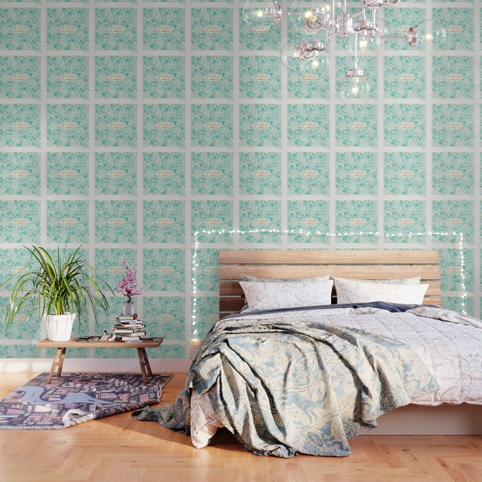 Adventure is Calling – Turquoise & Gold Palette Wallpaper