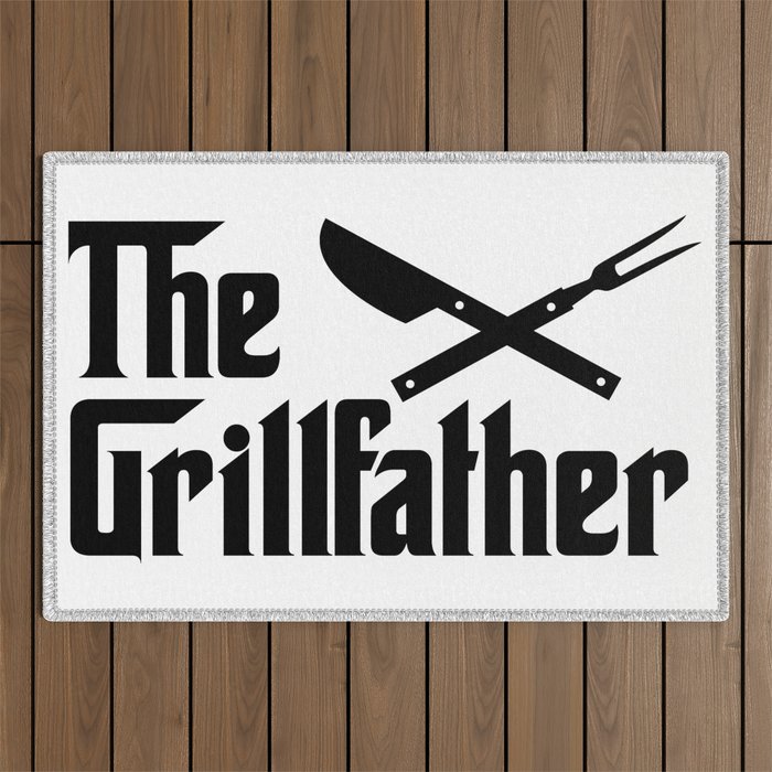 The Grillfather Funny Typography Father Quote Outdoor Rug