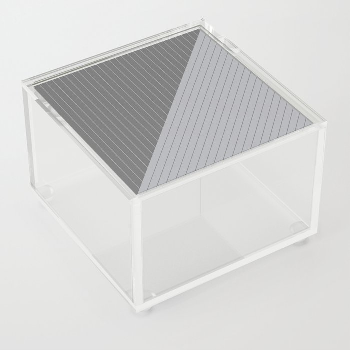 Elegant Pinstripes and Triangles Gray Grey Acrylic Box