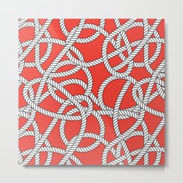 Red Rope Pattern Metal Print