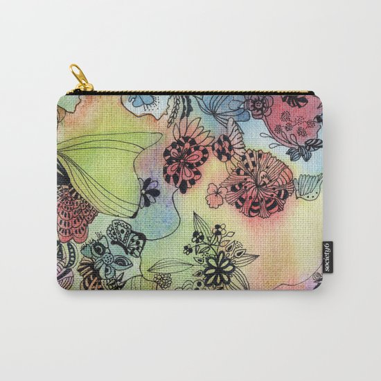 Sweet doodle flowers Carry-All Pouch