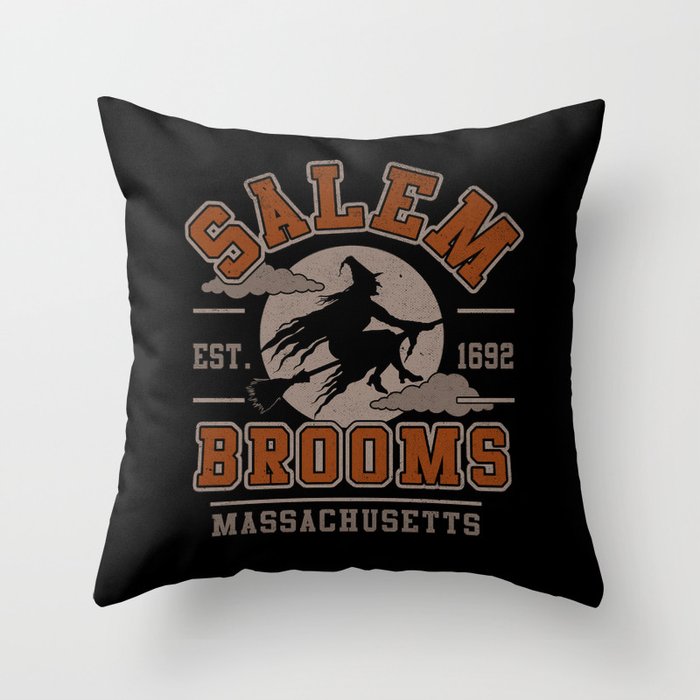 Salem Brooms Throw Pillow