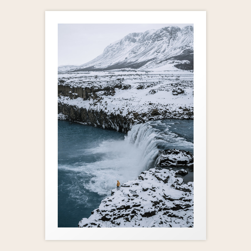 Waterfall In Icelandic Highlands During Winter With Mountain Landscape Photography Art Print By Regnumsaturni Society6