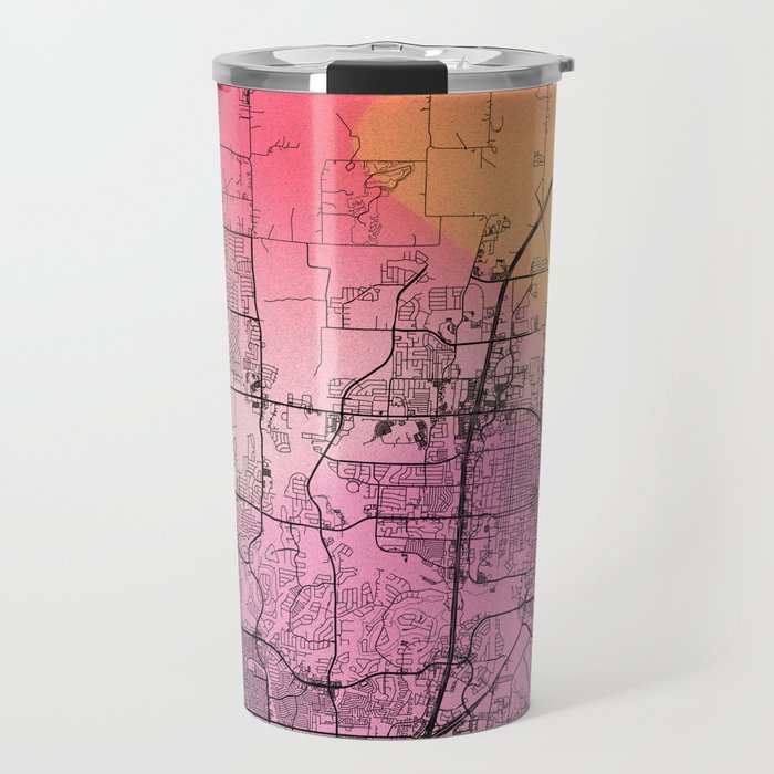 USA, McKinney City Map Poster Travel Mug