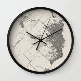 Mar del Plata - Argentina, Black&White Map Wall Clock