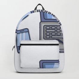 Office desk Backpack | Graphicdesign, Flat, Workplace, Illustration, Design, Work, Workspace, Monitor, Computer, Table 