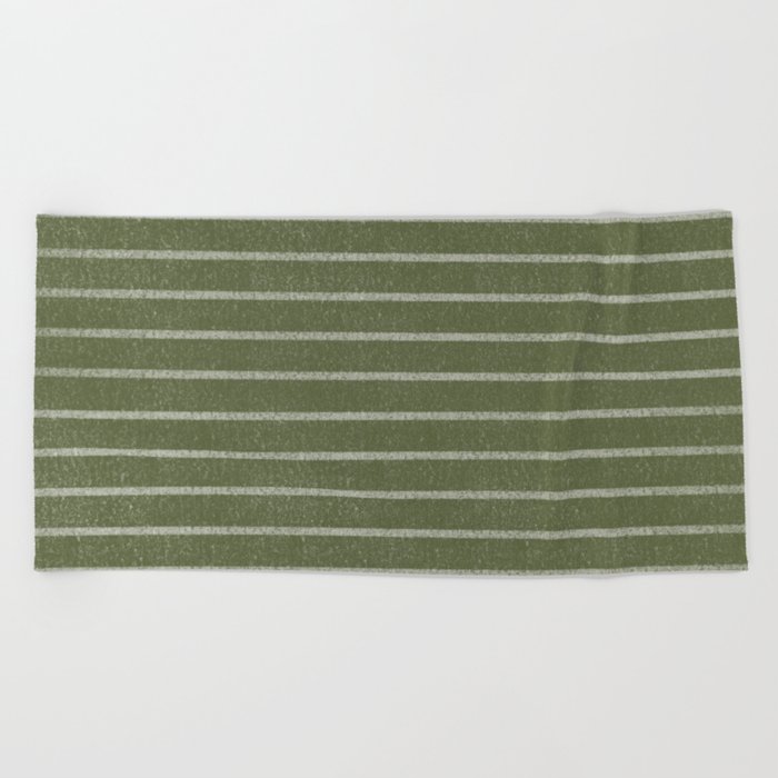 Classic Stripe (Moss Green) Beach Towel