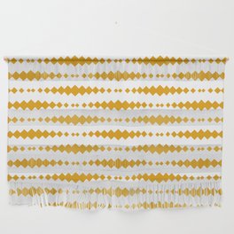 Mustard Geometric Horizontal Striped Pattern Wall Hanging