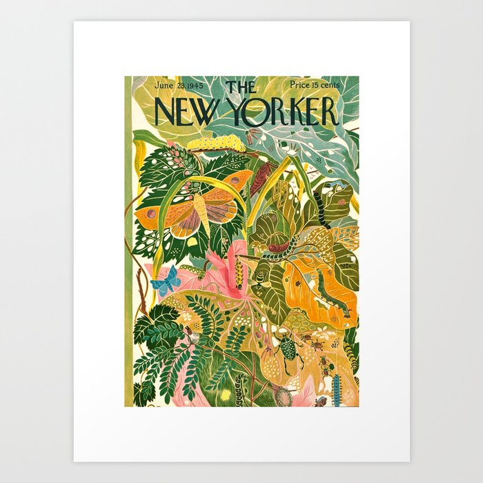New Yorker Print, INSTANT DOWNLOAD, Vintage Retro New Yorker Magazine Cover Poster 23 June 1945 by Ilonka Karasz, Warm Soft Summer Pastel Art Print