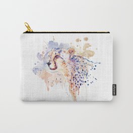 Cheetah Watercolor Portrait Carry-All Pouch