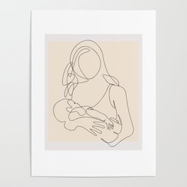 woman breastfeeding baby Poster