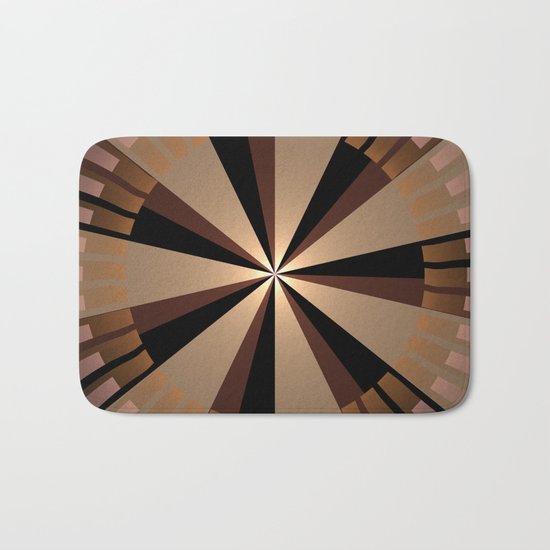 Golden beams, geometric pattern abstract Bath Mat