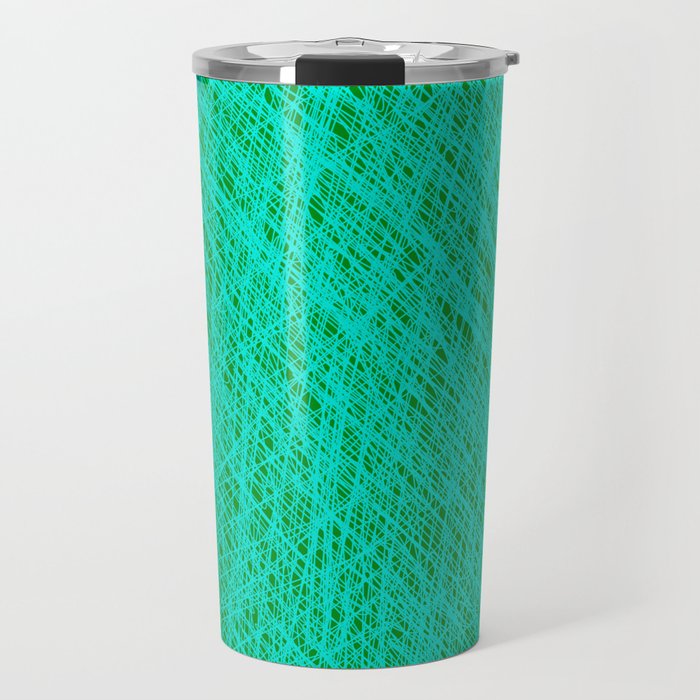 Expressive Blue (Abstract green and cyan) Travel Mug