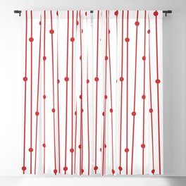 Red White Vertical Stripe Polka Dot Pattern Pairs Coloro 2022 Popular Color Red Glow 013-43-37 Blackout Curtain
