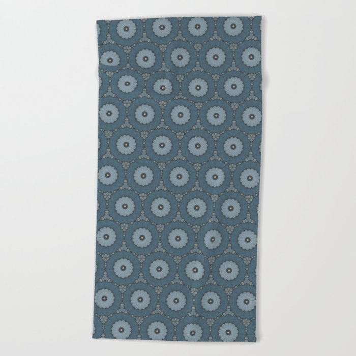 Blue Daisy Floral Beach Towel