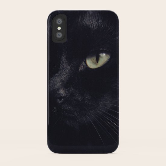 Black cat iPhone Case