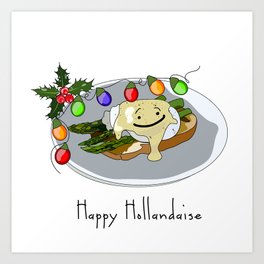 Happy Hollandaise Art Print | Benedict, Digital, Cheerful, Fun, Word, Happy, Light, Holiday, Funny, Food 