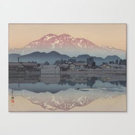 Morning at Itoigawa Woodblock Art Japan Canvas Print