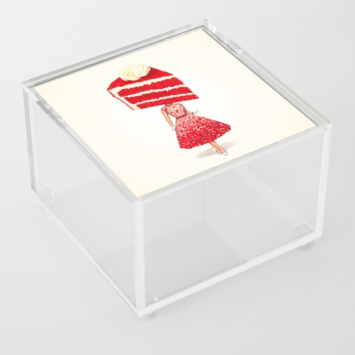 Cake Head Pin-Up - Red Velvet Acrylic Box