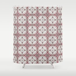 red baroque pattern Shower Curtain