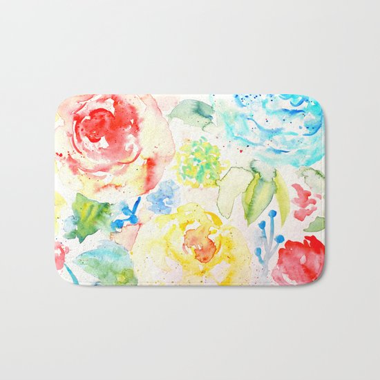Abstract Flowers 06 Bath Mat