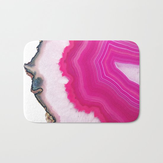 Pink Agate Slice Bath Mat