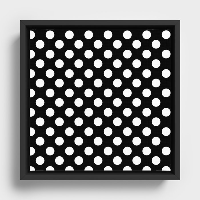 Black & White Polka Dots Framed Canvas