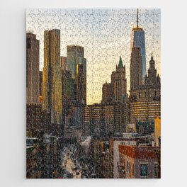 NYC Colorful Sunset Jigsaw Puzzle