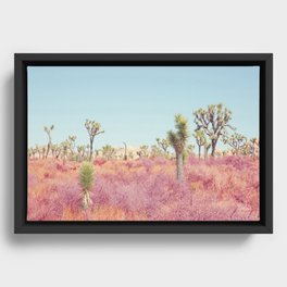 Surreal Pink Desert - Joshua Tree Landscape Photography Framed Canvas