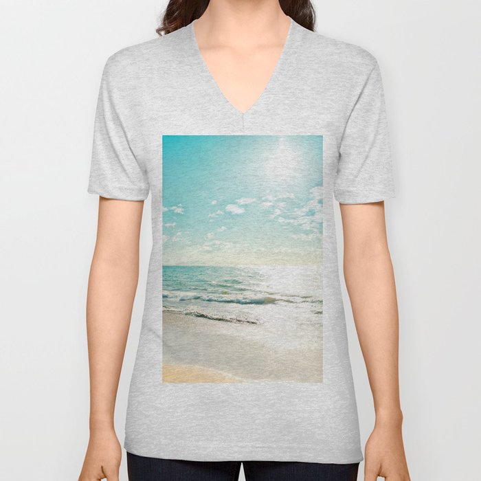 Kamaole Beach Sunset Jewel V Neck T Shirt