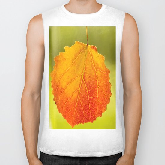 Colorful Autumn Leaf Biker Tank