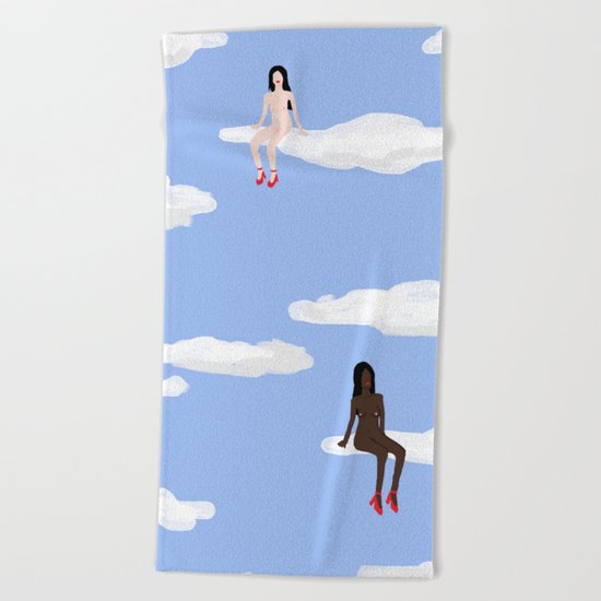 All Strippers Go To Heaven Beach Towel