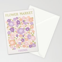Flower Market Florence Abstract Lavender Flowers Stationery Card