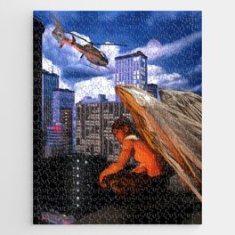 Angel Above City Streets Jigsaw Puzzle