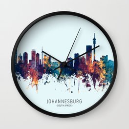 Johannesburg South Africa Skyline Wall Clock | Johannesburgprint, Painting, Tompsett, Skyline, Michaeltompsett, Johannesburgcanvas, Johannesburgposter, Southafrica, 12015, Watercolor 
