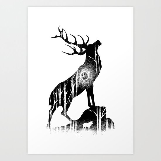 GIANT ELK Art Print