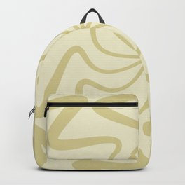 Mid Century Abstract Liquid Lines Pattern - Medium Spring Bud and Eggshell Backpack