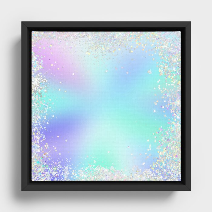 Beautiful Glittered Holo Pattern Framed Canvas