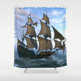 Ancient Spanish Galleon Shower Curtain