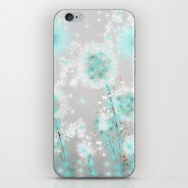 Dandelions in Turquoise iPhone Skin