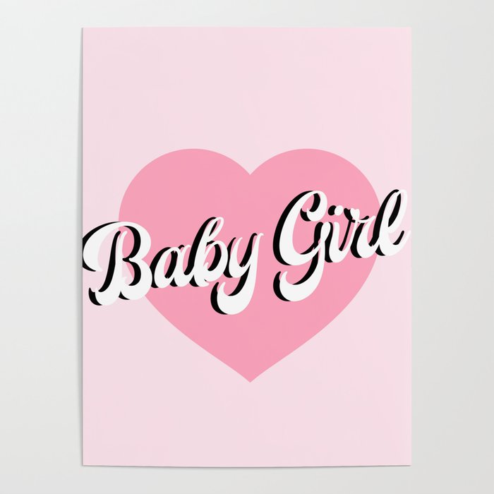 Baby Girl Pastel Pink Heart Poster
