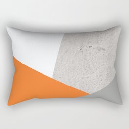 Orange Grey Concrete Color Block Rectangular Pillow