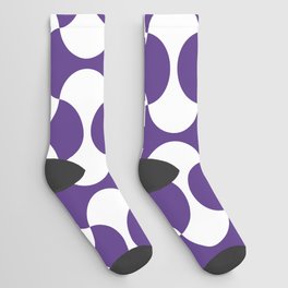 Violet and white mid century mcm geometric modernism Socks