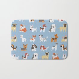 ENGLISH DOGS Bath Mat | Animal, England, Bulldog, Dogs, Drawing, Sheepdog, Yorkie, Bullterrier, Illustration, Digital 